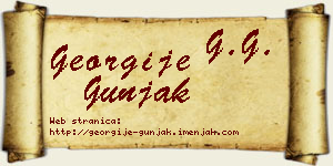 Georgije Gunjak vizit kartica